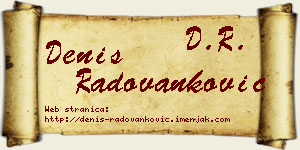 Denis Radovanković vizit kartica